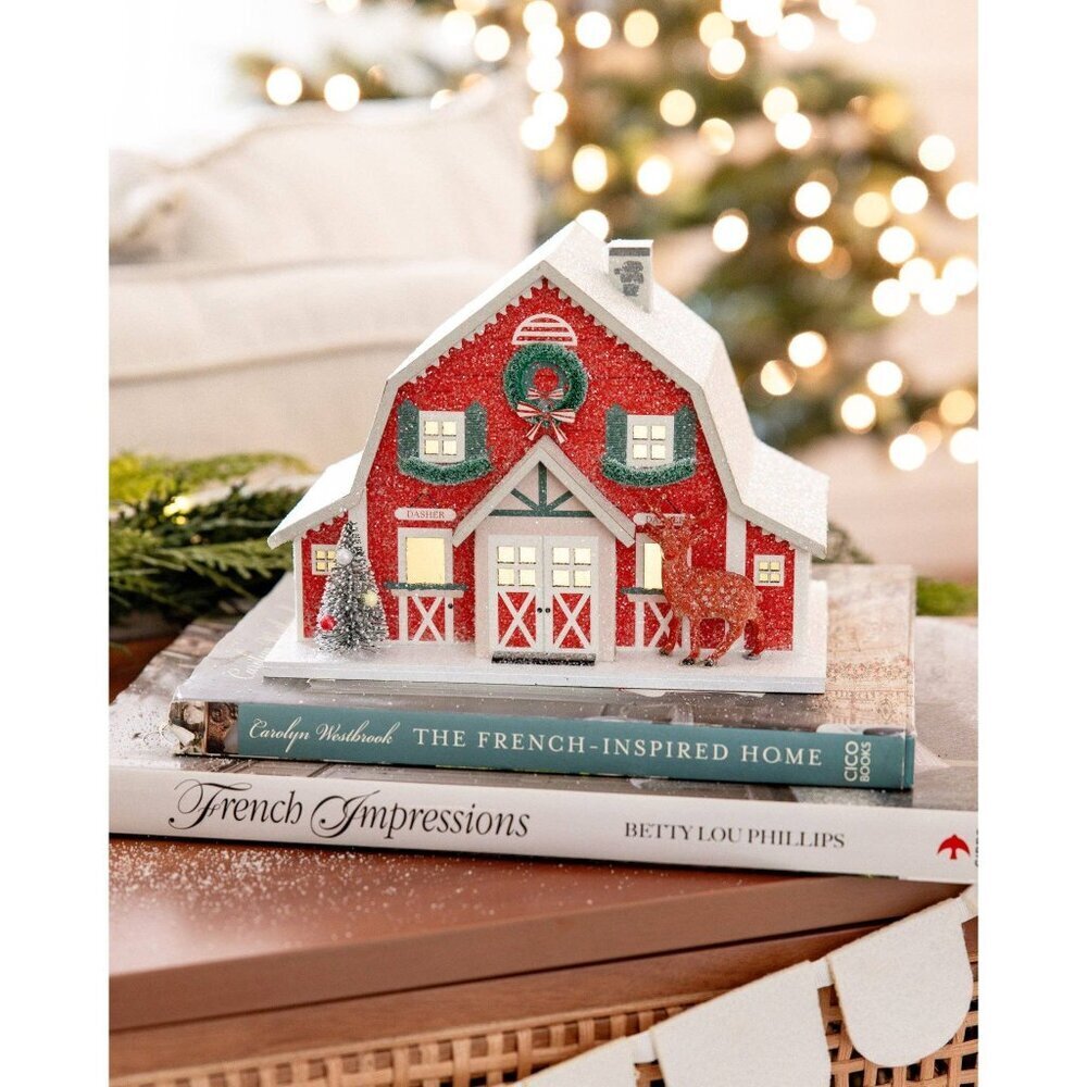 Reindeer Barn Light Up
